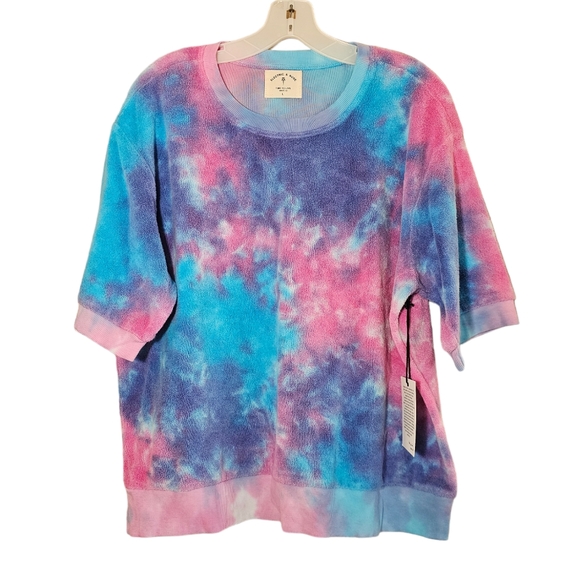 ELECTRIC & ROSEBONSON SPACE TIE DYE TERRY SWEATSHIRT Size L NWT - Picture 4 of 7